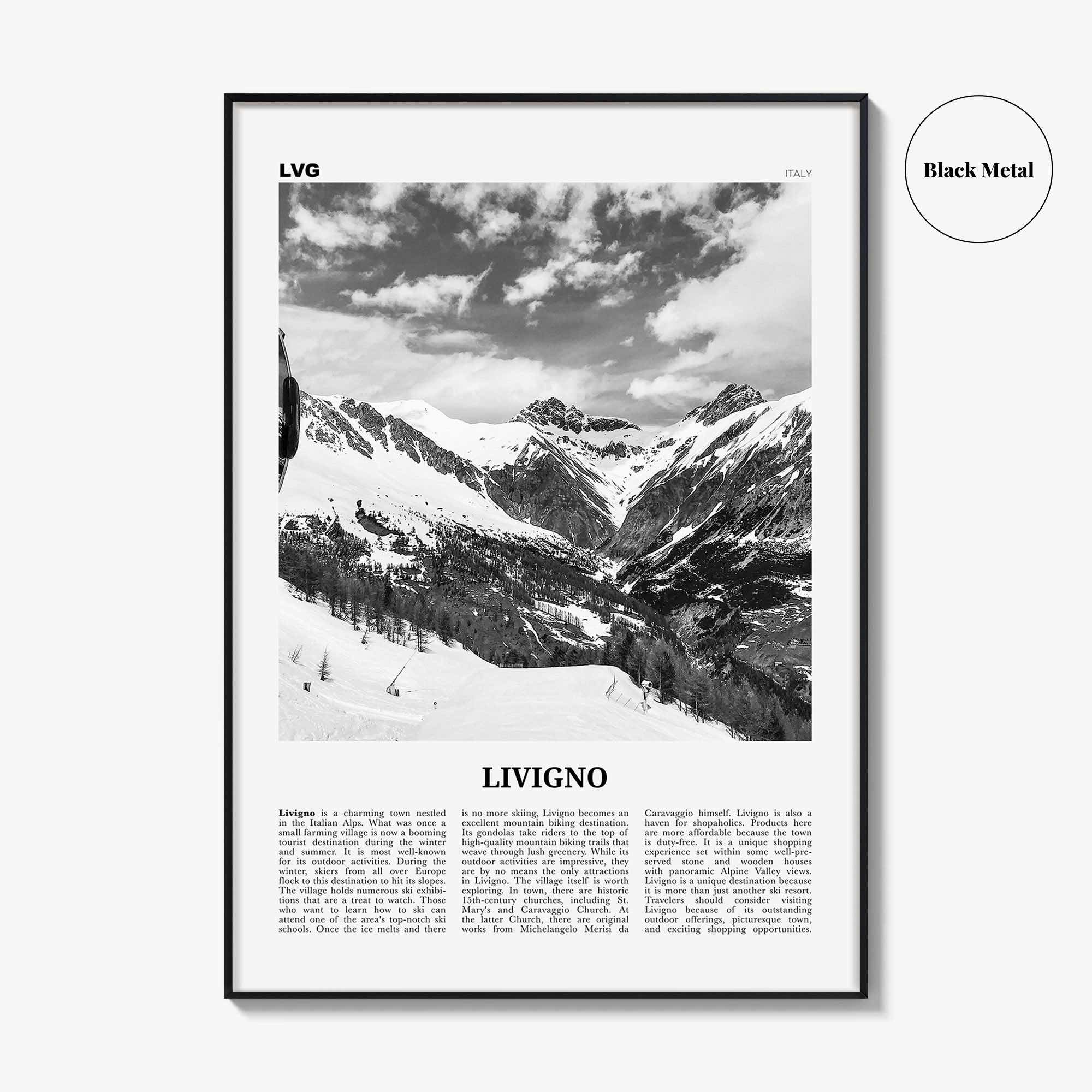 Livigno Print Black and White, Livigno Wall Art, Livigno Poster, Livigno Photo, Livigno Wall Décor, Italy, Lombardy, Sondrio, Italia