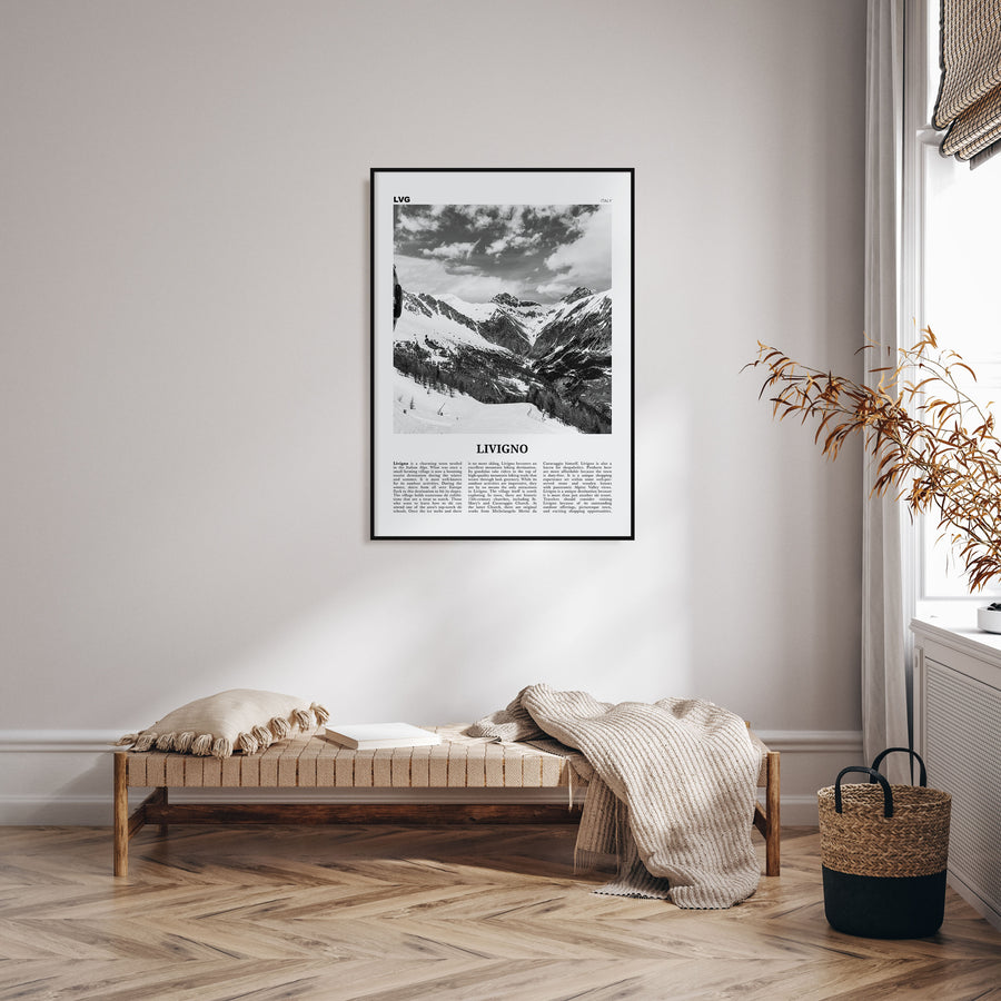 Livigno Travel B&W Poster