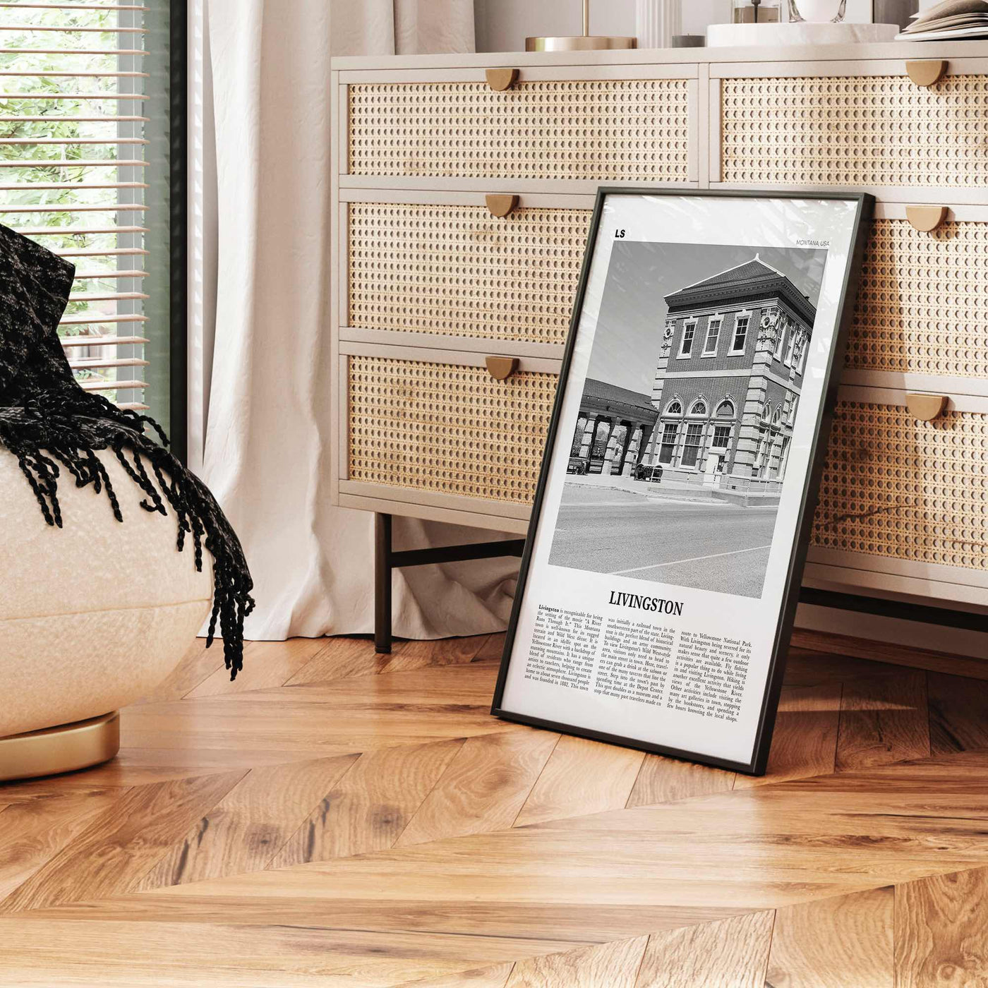 Livingston Print Black and White, Livingston Wall Art, Livingston Poster, Livingston Photo, Livingston Décor, Livingston Map, Montana, USA