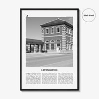 Livingston Print Black and White, Livingston Wall Art, Livingston Poster, Livingston Photo, Livingston Décor, Livingston Map, Montana, USA