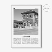 Livingston Print Black and White, Livingston Wall Art, Livingston Poster, Livingston Photo, Livingston Décor, Livingston Map, Montana, USA