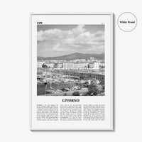 Livorno Print Black and White, Livorno Wall Art, Livorno Poster, Livorno Photo, Livorno Wall Décor, Livorno Map, Italy