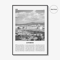 Livorno Print Black and White, Livorno Wall Art, Livorno Poster, Livorno Photo, Livorno Wall Décor, Livorno Map, Italy