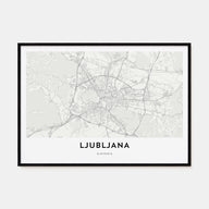 Ljubljana Map Landscape Poster