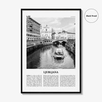 Ljubljana Print Black and White, Ljubljana Wall Art, Ljubljana Poster, Ljubljana Photo, Ljubljana, Slovenia, Lublana, Laibach, Europe