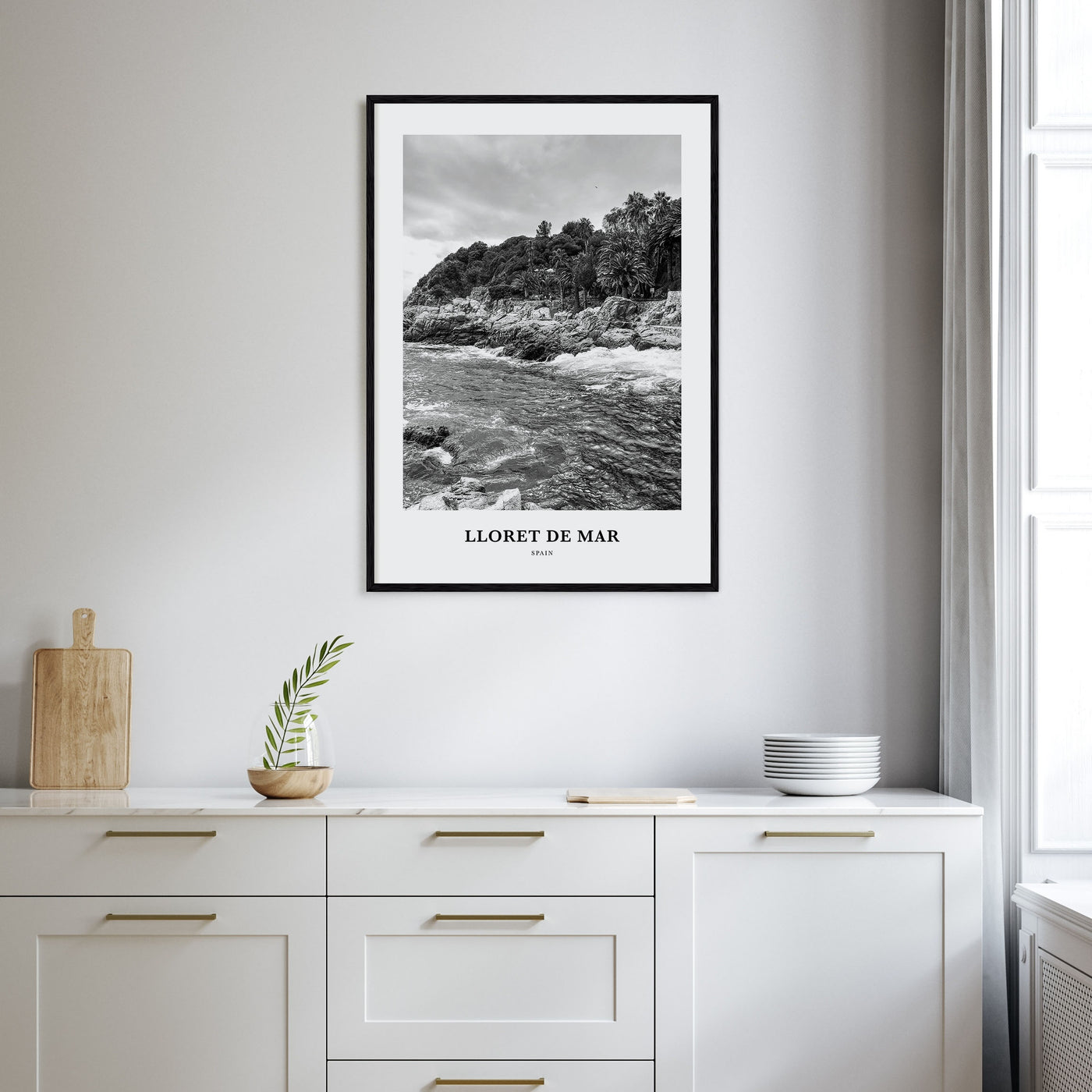 Lloret de Mar Portrait B&W Poster