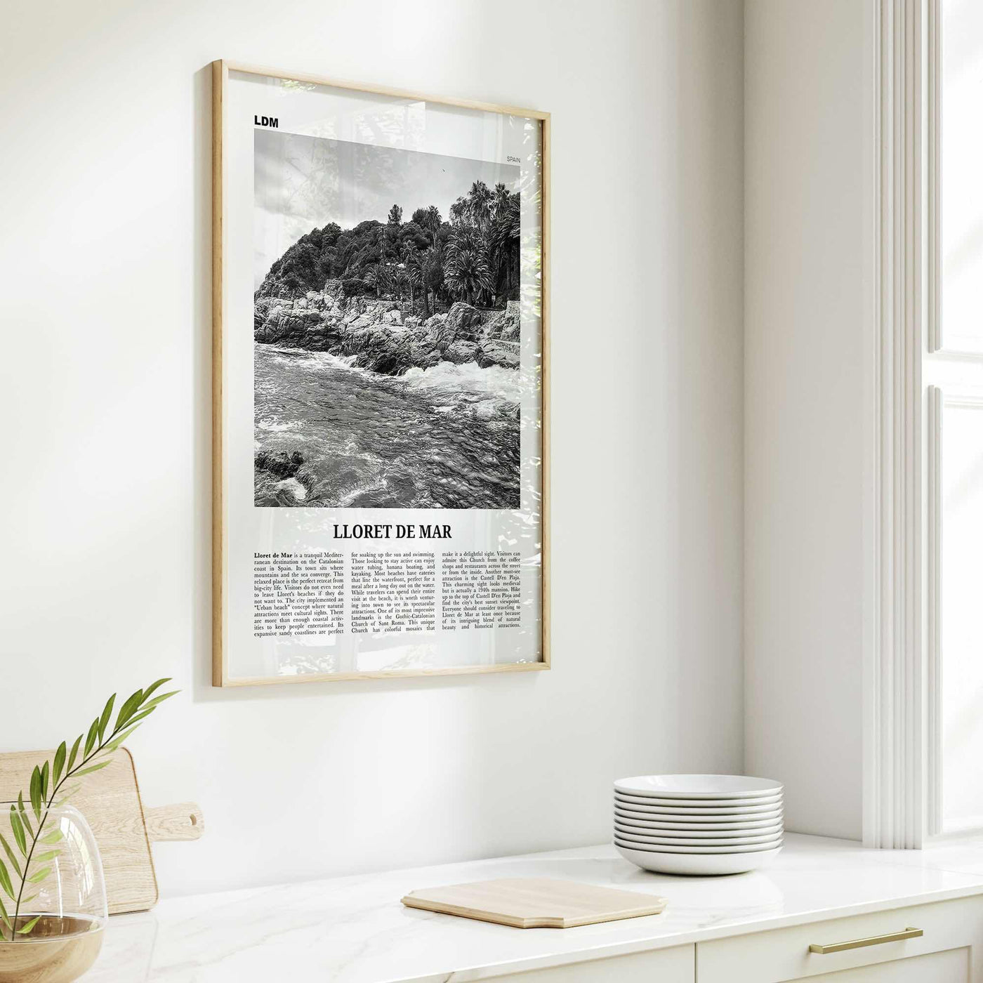 Lloret De Mar Print Black and White No 1, Lloret de Mar Art, Lloret de Mar Poster, Lloret de Mar Photo, Lloret de Mar Décor