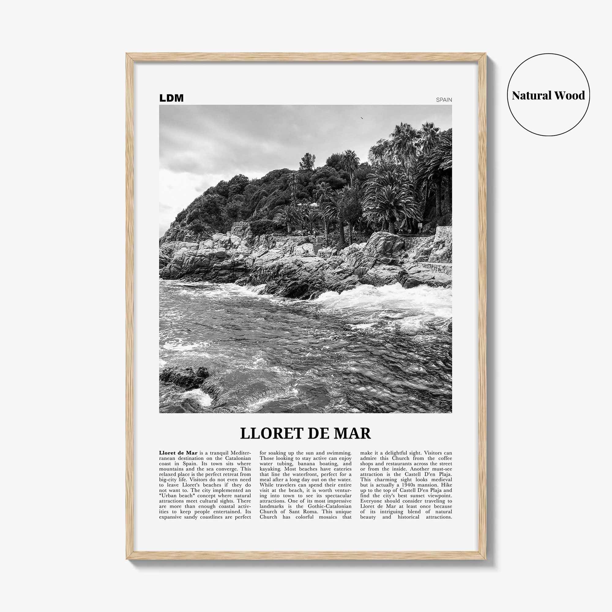 Lloret De Mar Print Black and White No 1, Lloret de Mar Art, Lloret de Mar Poster, Lloret de Mar Photo, Lloret de Mar Décor