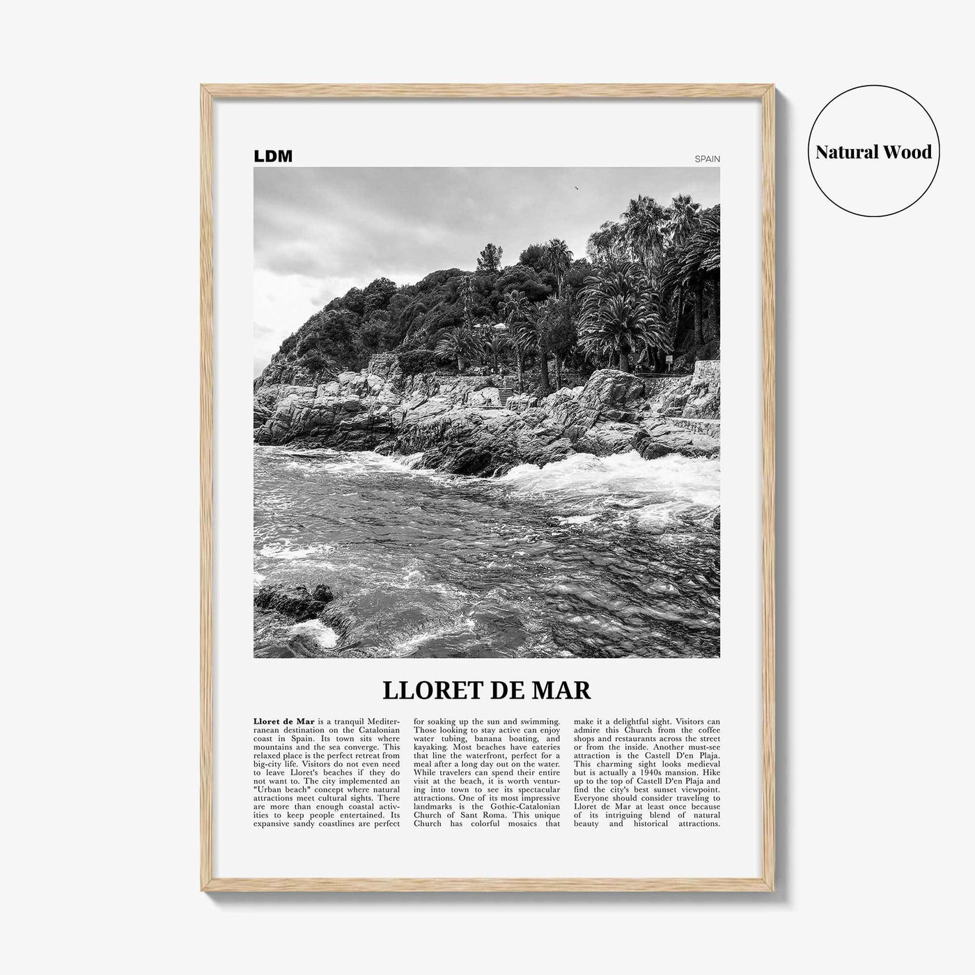 Lloret De Mar Print Black and White No 1, Lloret de Mar Art, Lloret de Mar Poster, Lloret de Mar Photo, Lloret de Mar Décor
