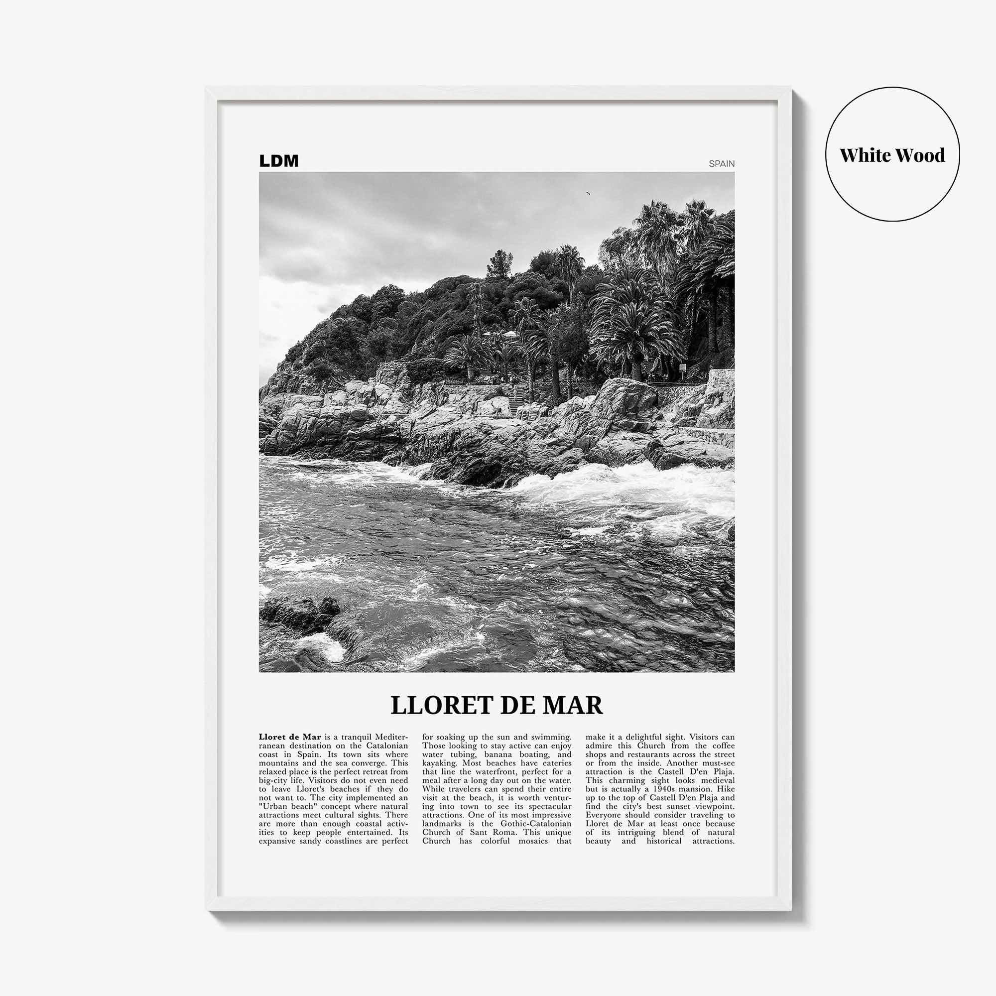 Lloret De Mar Print Black and White No 1, Lloret de Mar Art, Lloret de Mar Poster, Lloret de Mar Photo, Lloret de Mar Décor