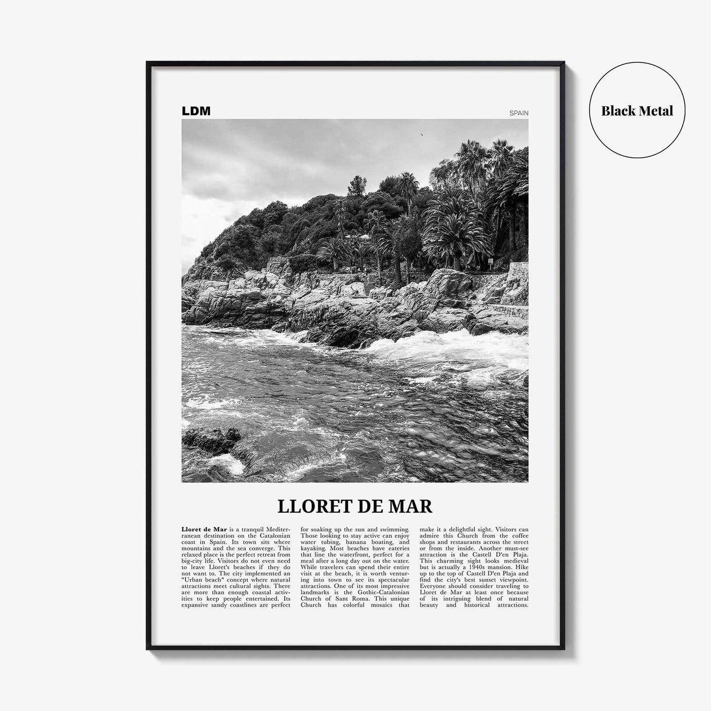 Lloret De Mar Print Black and White No 1, Lloret de Mar Art, Lloret de Mar Poster, Lloret de Mar Photo, Lloret de Mar Décor