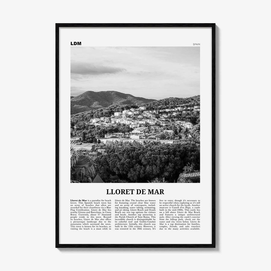 Lloret De Mar Print Black and White No 2, Lloret de Mar Art, Lloret de Mar Poster, Lloret de Mar Photo, Lloret de Mar Décor