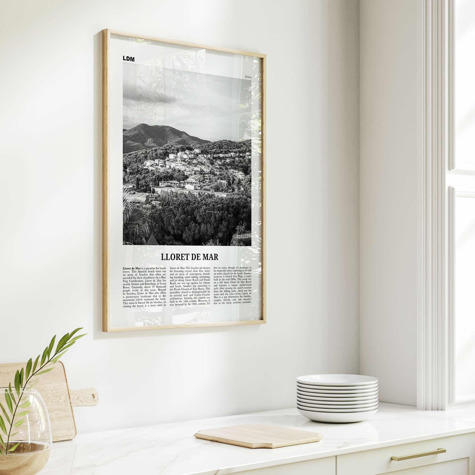 Lloret De Mar Print Black and White No 2, Lloret de Mar Art, Lloret de Mar Poster, Lloret de Mar Photo, Lloret de Mar Décor