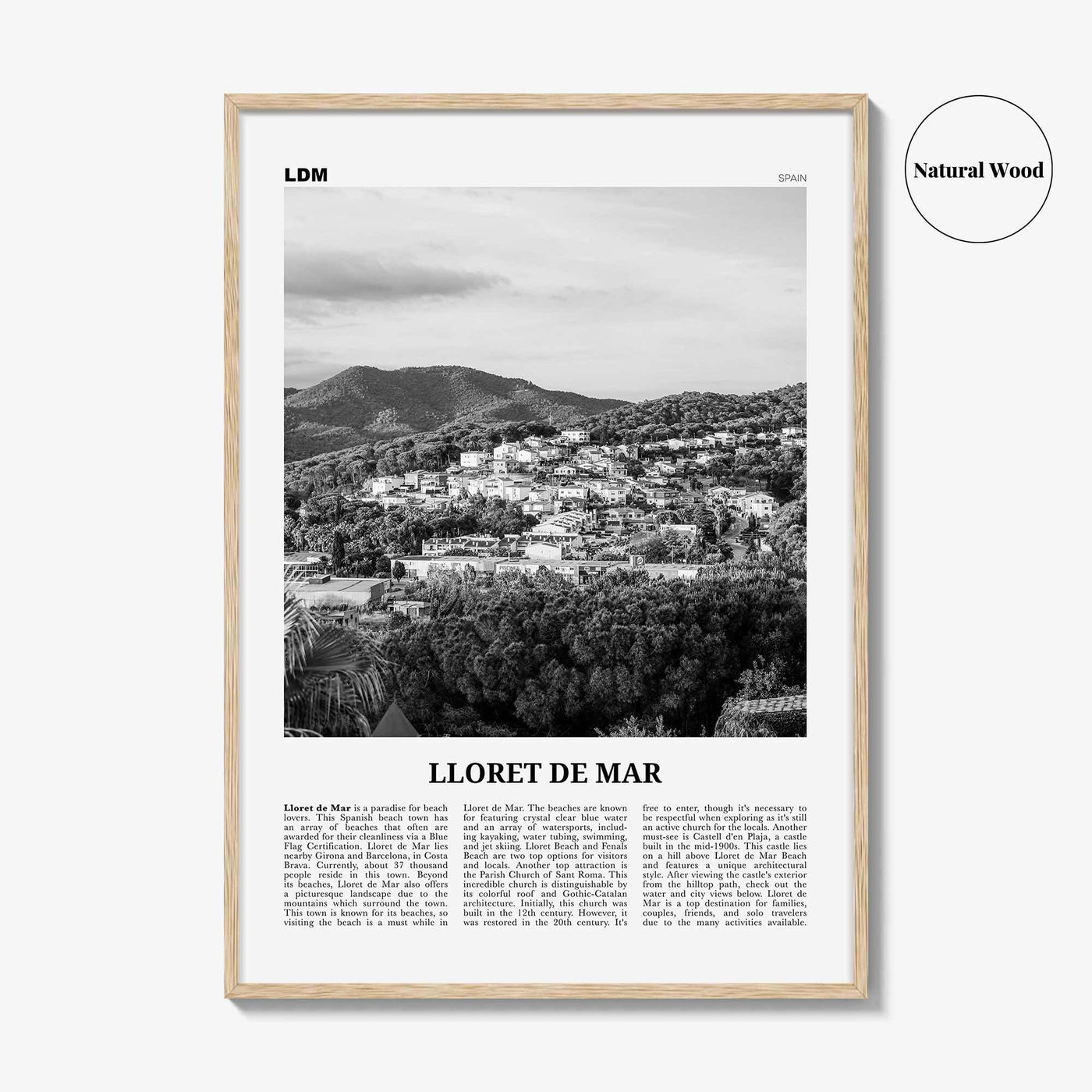 Lloret De Mar Print Black and White No 2, Lloret de Mar Art, Lloret de Mar Poster, Lloret de Mar Photo, Lloret de Mar Décor