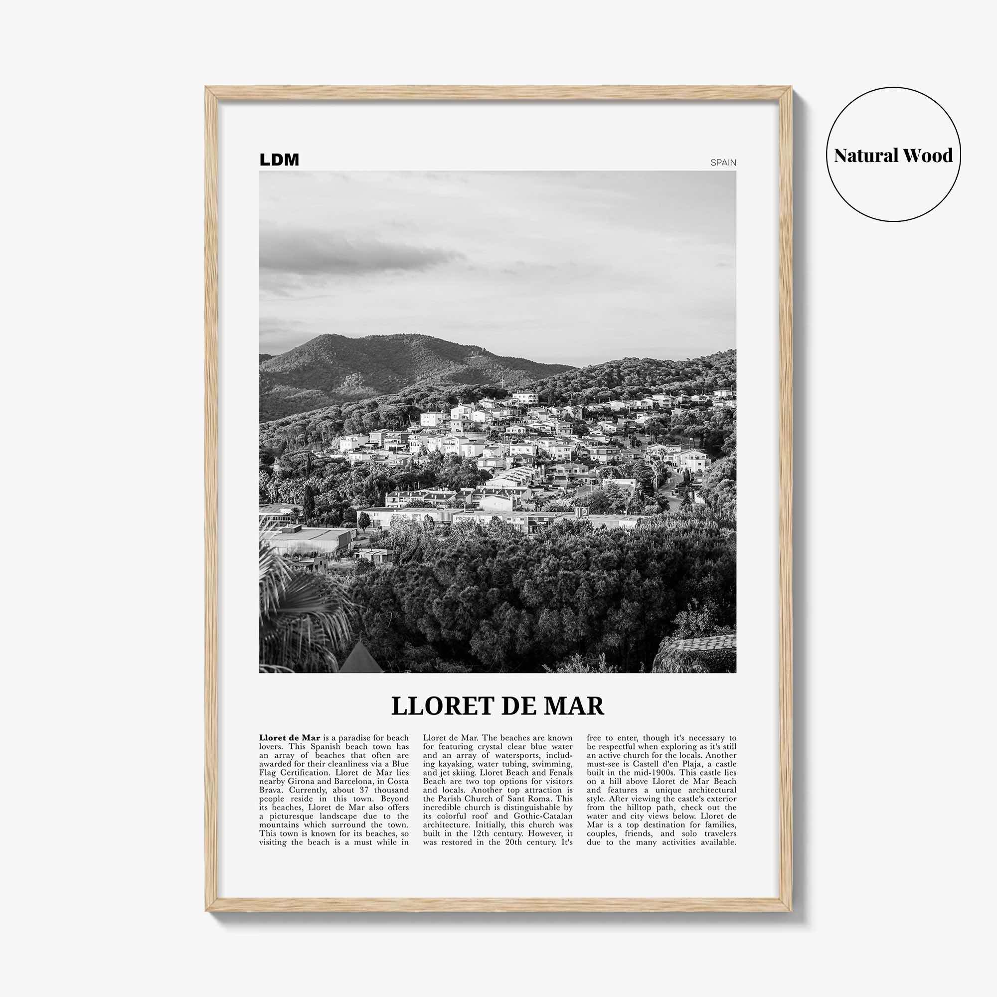 Lloret De Mar Print Black and White No 2, Lloret de Mar Art, Lloret de Mar Poster, Lloret de Mar Photo, Lloret de Mar Décor