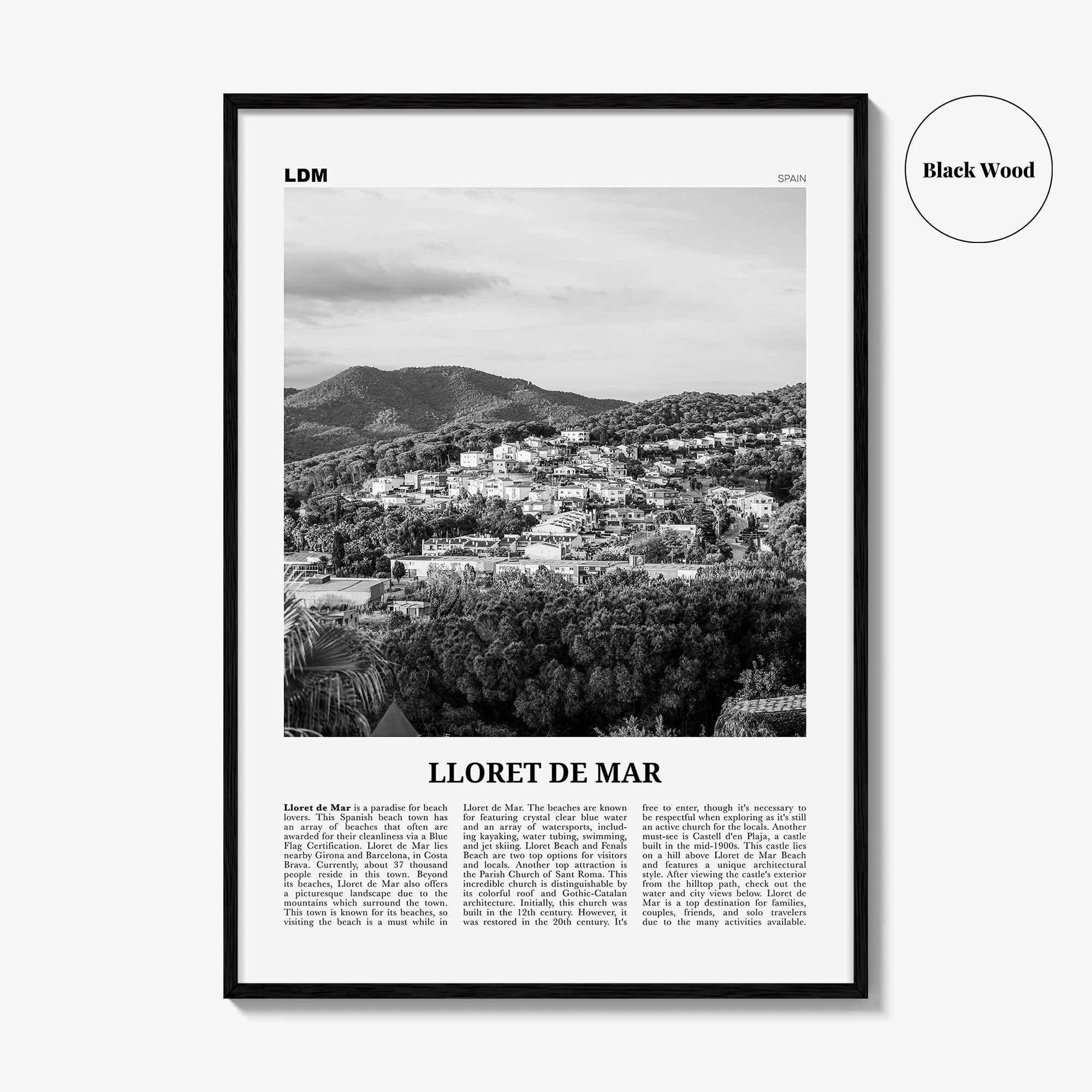 Lloret De Mar Print Black and White No 2, Lloret de Mar Art, Lloret de Mar Poster, Lloret de Mar Photo, Lloret de Mar Décor
