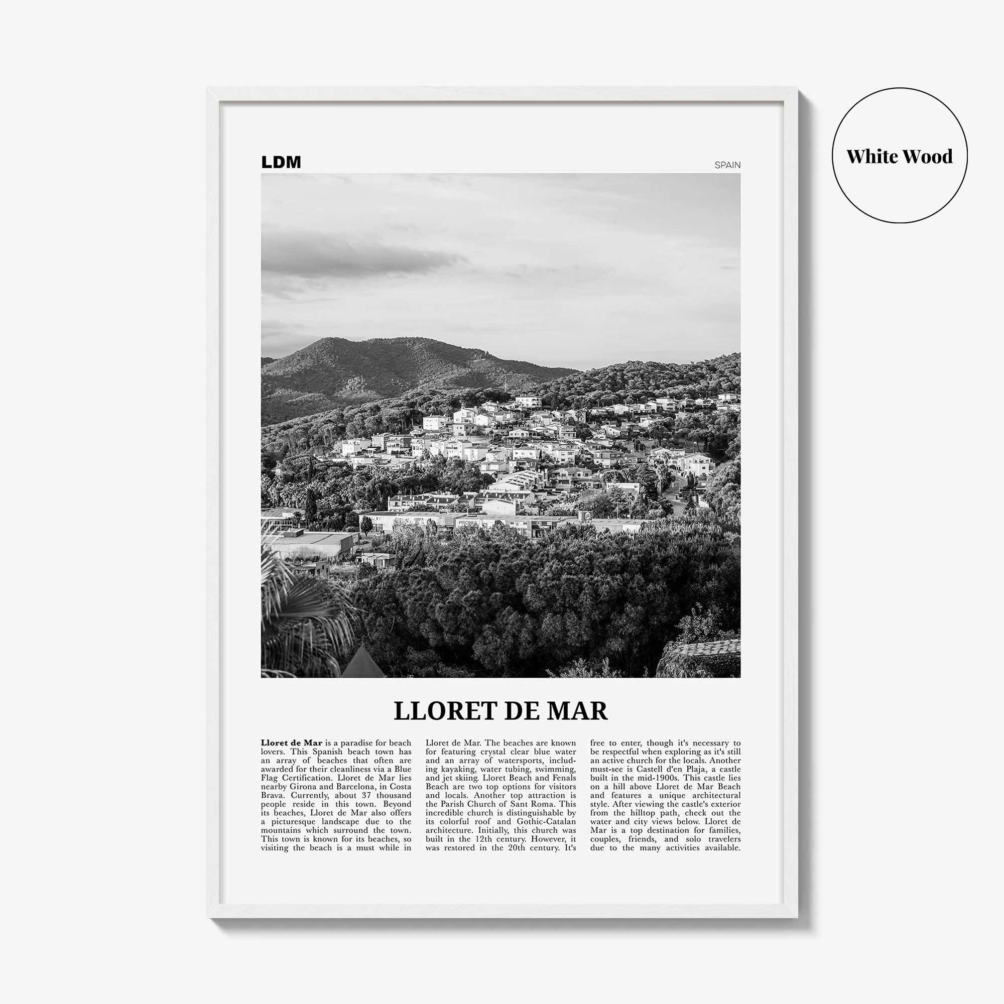 Lloret De Mar Print Black and White No 2, Lloret de Mar Art, Lloret de Mar Poster, Lloret de Mar Photo, Lloret de Mar Décor