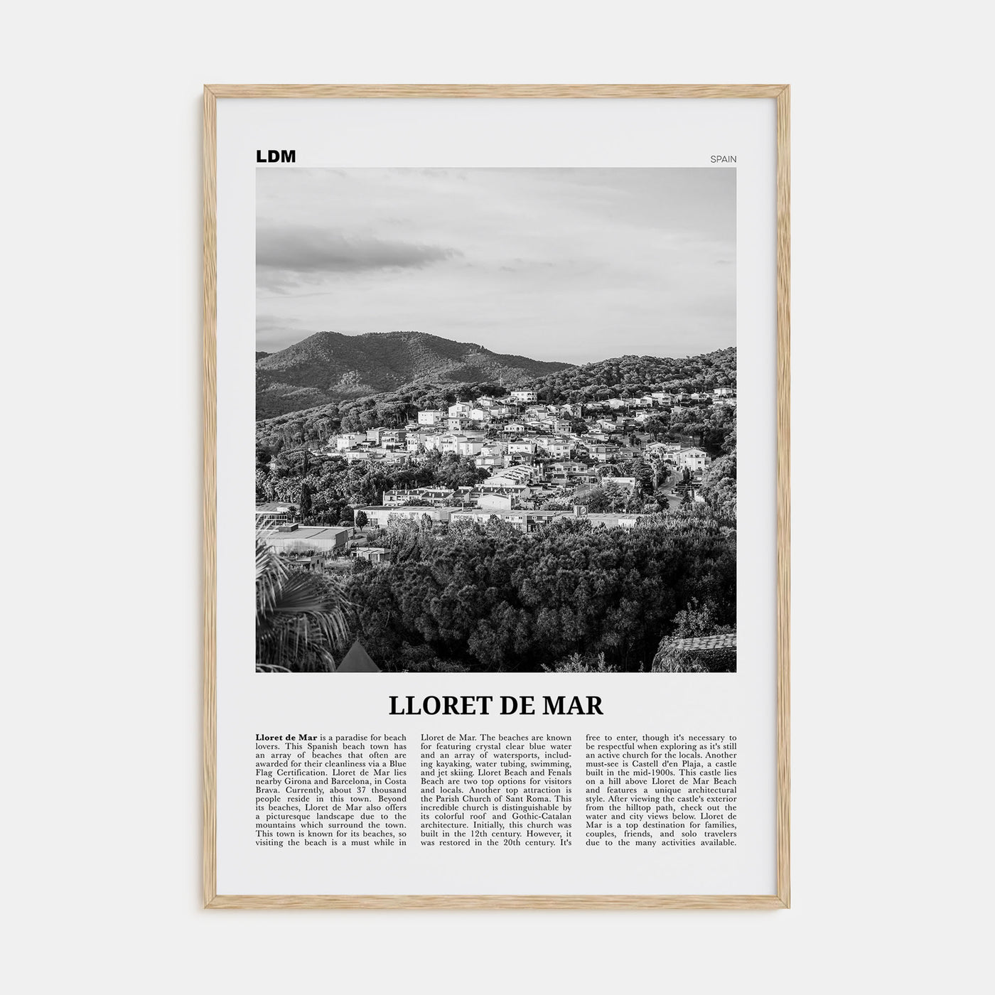 Lloret de Mar Travel B&W No 2 Poster
