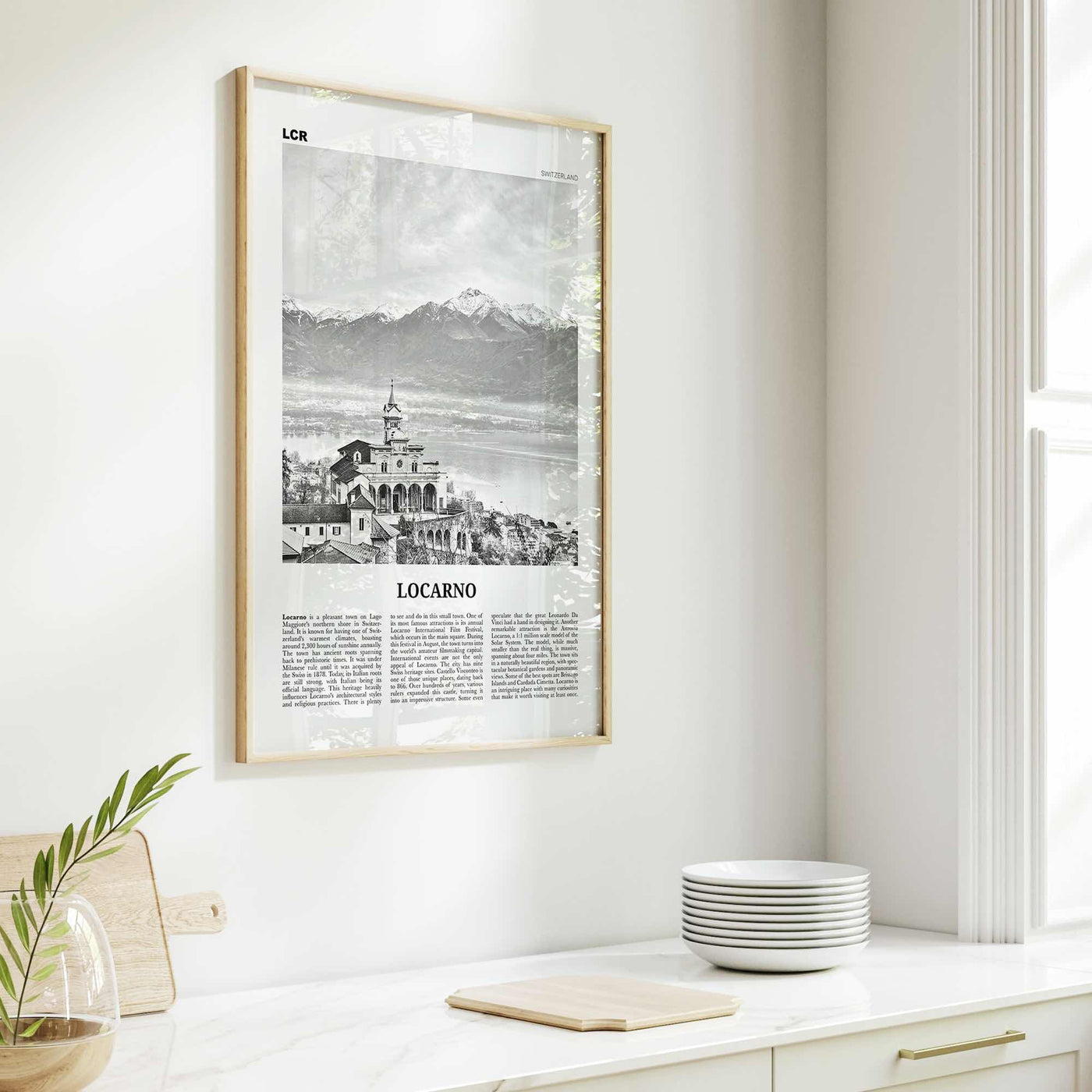 Locarno Print Black and White, Locarno Wall Art, Locarno Poster, Locarno Photo, Locarno Wall Décor, Switzerland, Swiss, Ticino, Locarno