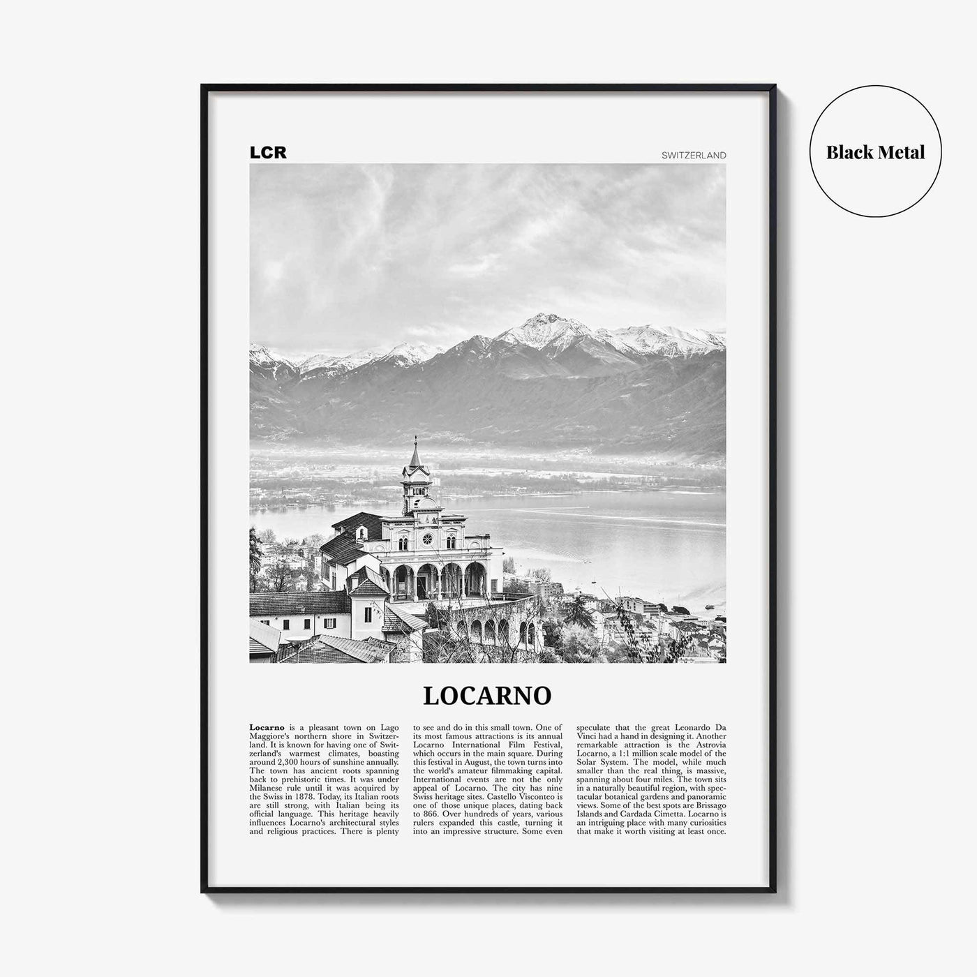 Locarno Print Black and White, Locarno Wall Art, Locarno Poster, Locarno Photo, Locarno Wall Décor, Switzerland, Swiss, Ticino, Locarno