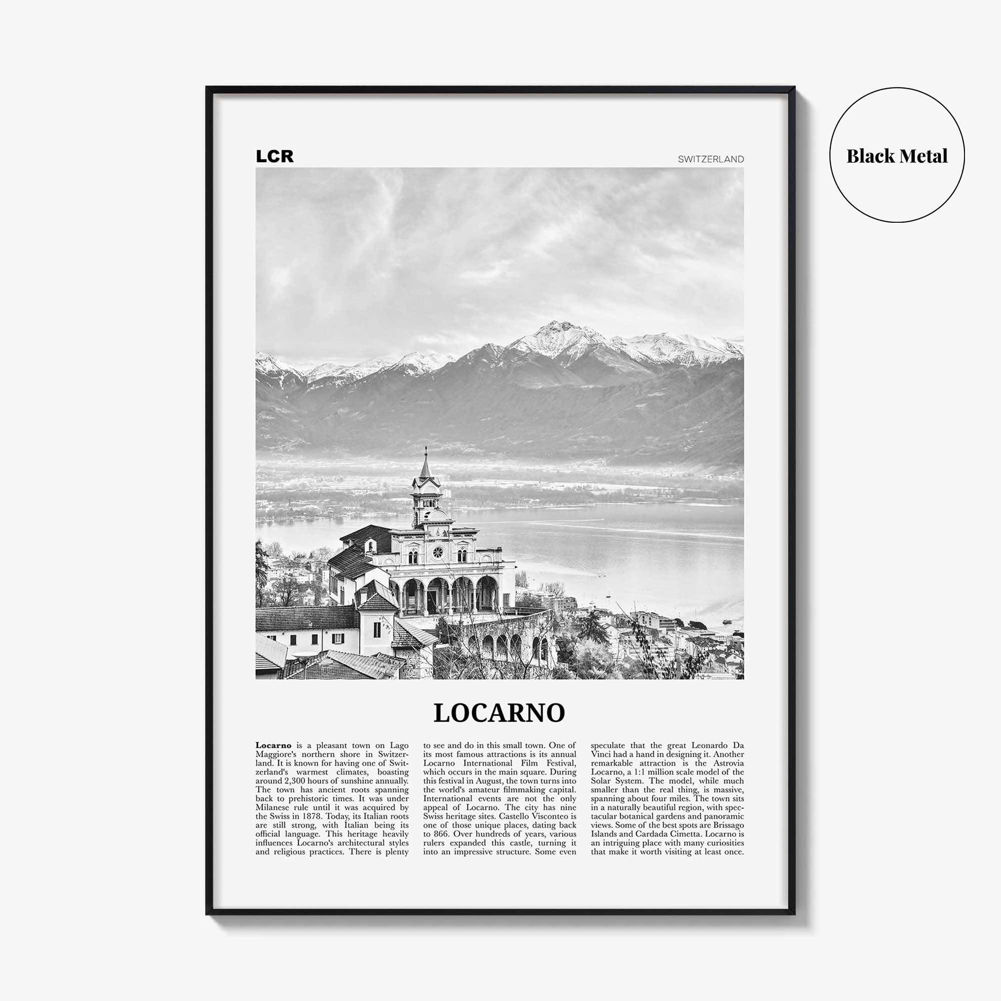 Locarno Print Black and White, Locarno Wall Art, Locarno Poster, Locarno Photo, Locarno Wall Décor, Switzerland, Swiss, Ticino, Locarno