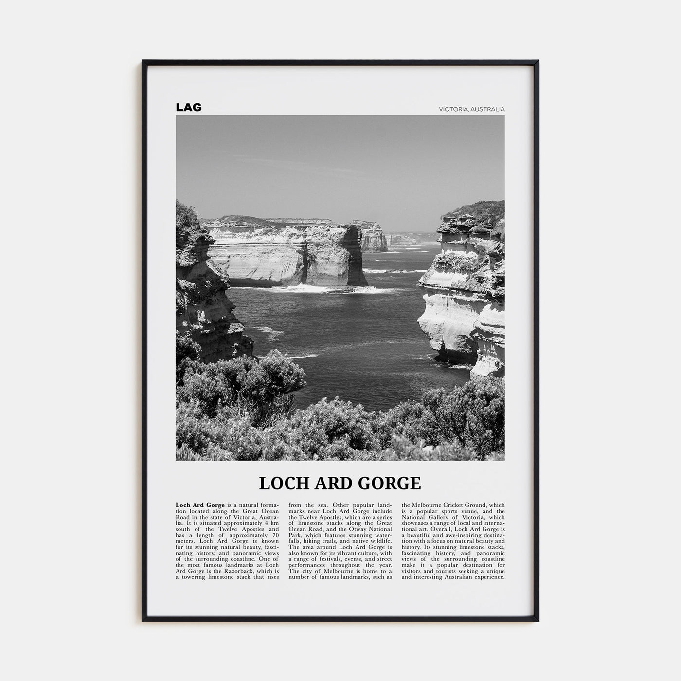 Loch Ard Gorge Travel B&W Poster