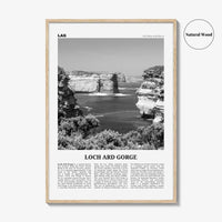 Loch Ard Gorge Print Black and White, Loch Ard Gorge Wall Art, Loch Ard Gorge Poster, Loch Ard Gorge Photo, Wall Décor, Loch Ard Gorge Map