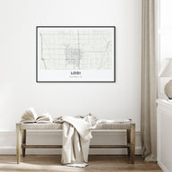 Lodi Map Landscape Poster