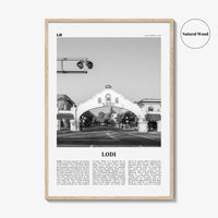 Lodi Print Black and White, Lodi Wall Art, Lodi Poster, Lodi Photo, Lodi Wall Décor, Lodi Map, California, USA