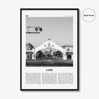 Lodi Print Black and White, Lodi Wall Art, Lodi Poster, Lodi Photo, Lodi Wall Décor, Lodi Map, California, USA