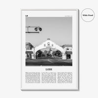 Lodi Print Black and White, Lodi Wall Art, Lodi Poster, Lodi Photo, Lodi Wall Décor, Lodi Map, California, USA