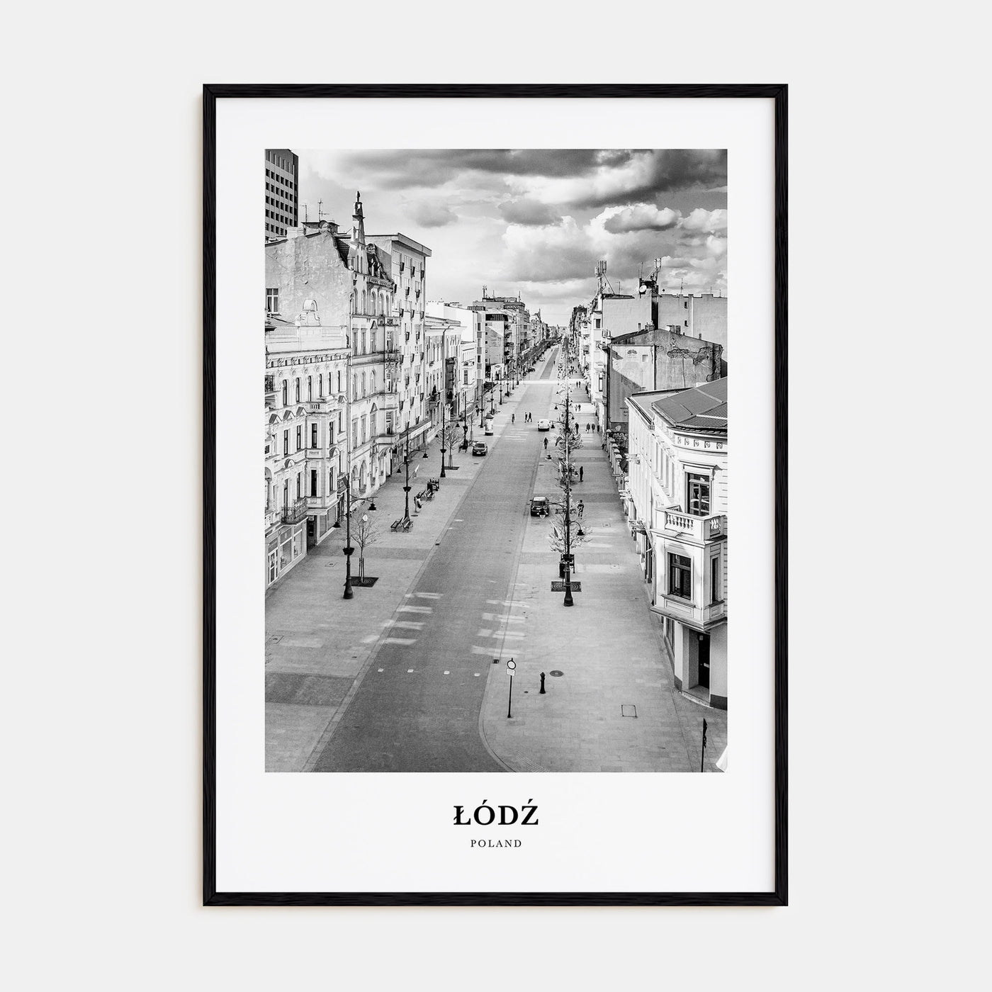 Łódź Portrait B&W Poster