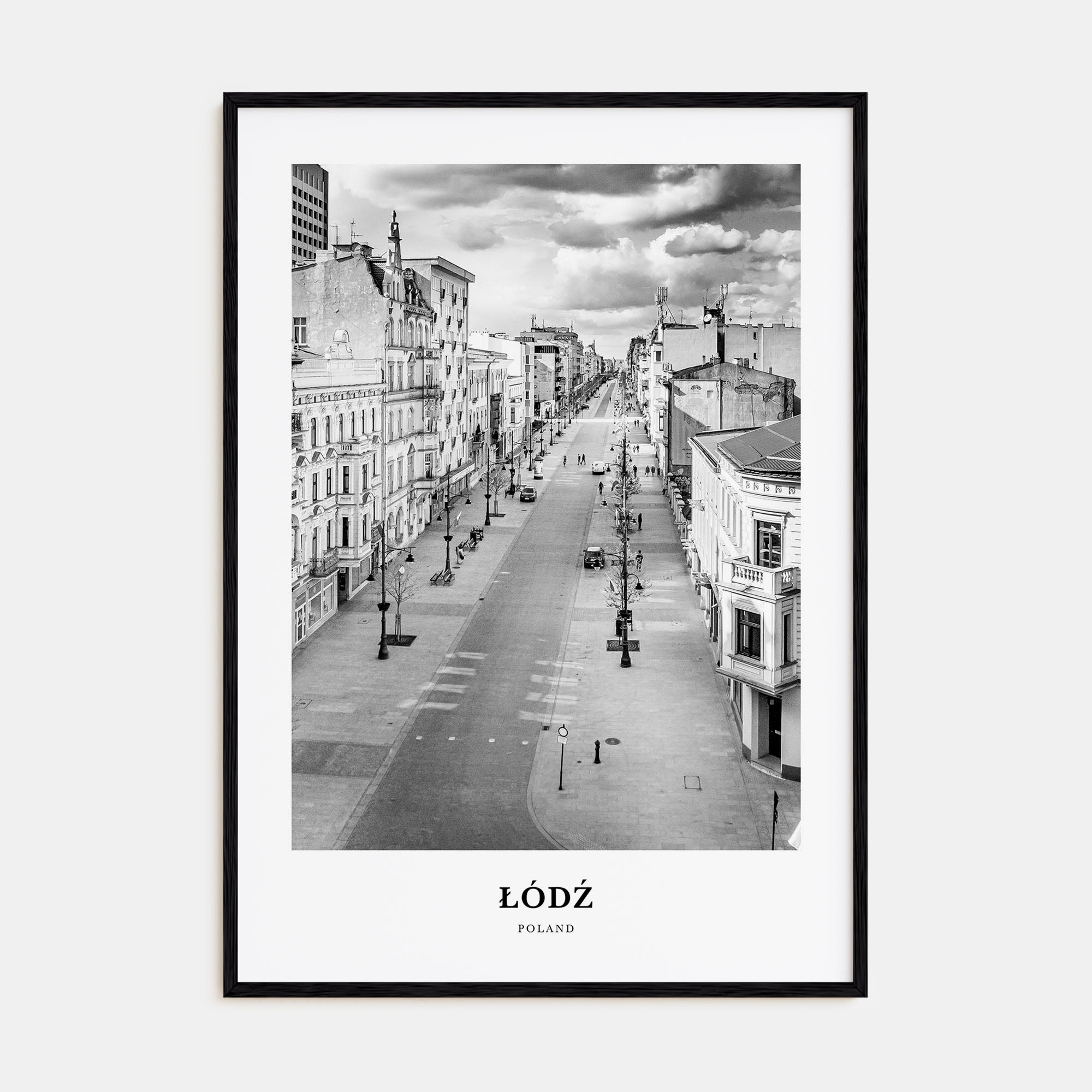 Łódź Portrait B&W Poster