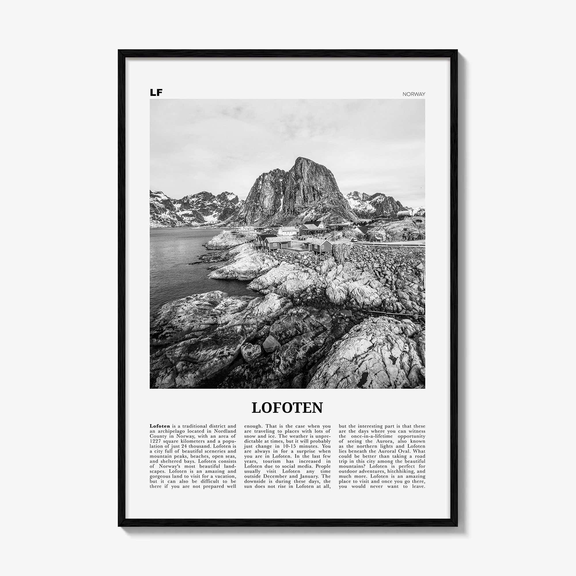 Lofoten Print Black and White, Lofoten Wall Art, Lofoten Poster, Lofoten Photo, Lofoten Wall Décor, Lofoten Map, Norway