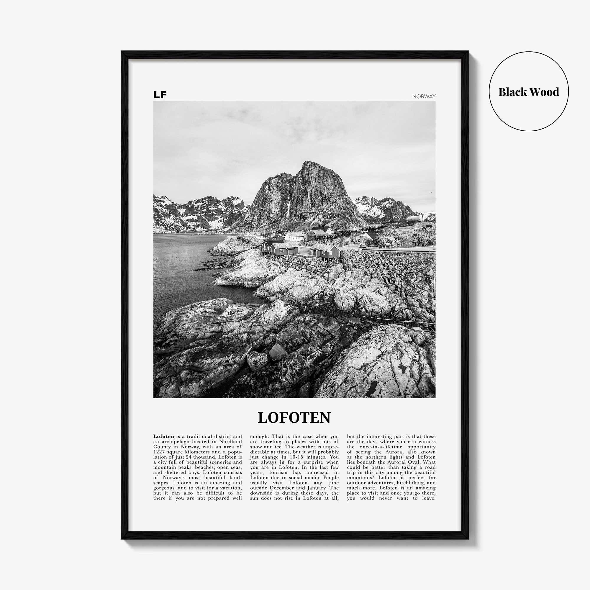 Lofoten Print Black and White, Lofoten Wall Art, Lofoten Poster, Lofoten Photo, Lofoten Wall Décor, Lofoten Map, Norway