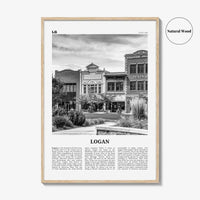 Logan Print Black and White, Logan Wall Art, Logan Poster, Logan Photo, Logan Wall Décor, Logan Map, Utah, USA