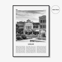 Logan Print Black and White, Logan Wall Art, Logan Poster, Logan Photo, Logan Wall Décor, Logan Map, Utah, USA