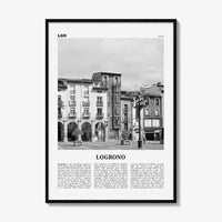 Logrono Print Black and White, Logrono Wall Art, Logrono Poster, Logrono Photo, Logrono Wall Décor, Logrono Map, Spain
