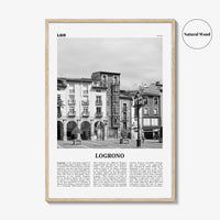 Logrono Print Black and White, Logrono Wall Art, Logrono Poster, Logrono Photo, Logrono Wall Décor, Logrono Map, Spain