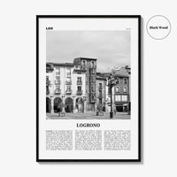 Logrono Print Black and White, Logrono Wall Art, Logrono Poster, Logrono Photo, Logrono Wall Décor, Logrono Map, Spain