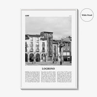 Logrono Print Black and White, Logrono Wall Art, Logrono Poster, Logrono Photo, Logrono Wall Décor, Logrono Map, Spain