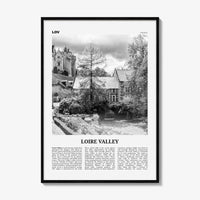Loire Valley Print Black and White, Loire Valley Wall Art, Loire Valley Poster, Loire Valley Photo, Loire Valley Wall Décor, Loire Map