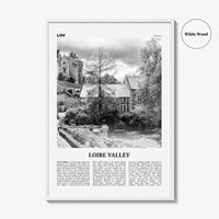 Loire Valley Print Black and White, Loire Valley Wall Art, Loire Valley Poster, Loire Valley Photo, Loire Valley Wall Décor, Loire Map