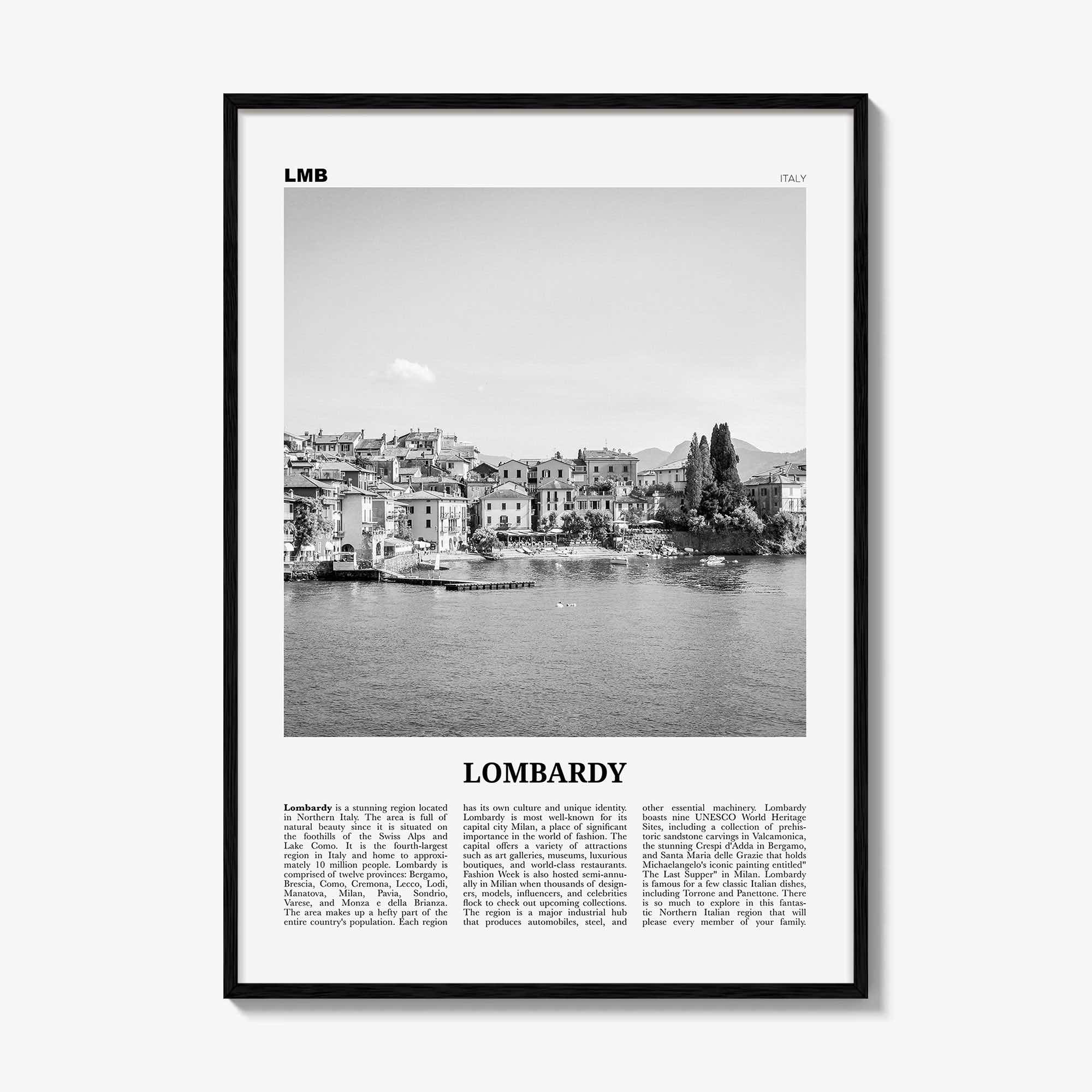 Lombardy Print Black and White, Lombardy Wall Art, Lombardy Poster, Lombardy Photo, Lombardy Wall Decor, Italy, italia, Lombardia, Milan