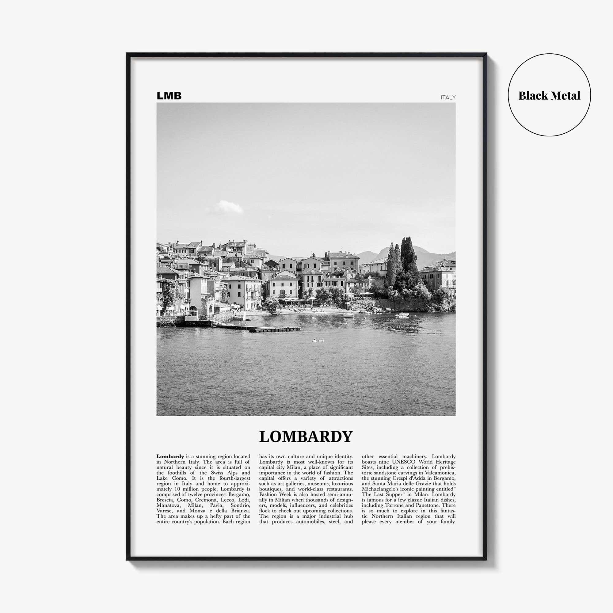 Lombardy Print Black and White, Lombardy Wall Art, Lombardy Poster, Lombardy Photo, Lombardy Wall Decor, Italy, italia, Lombardia, Milan