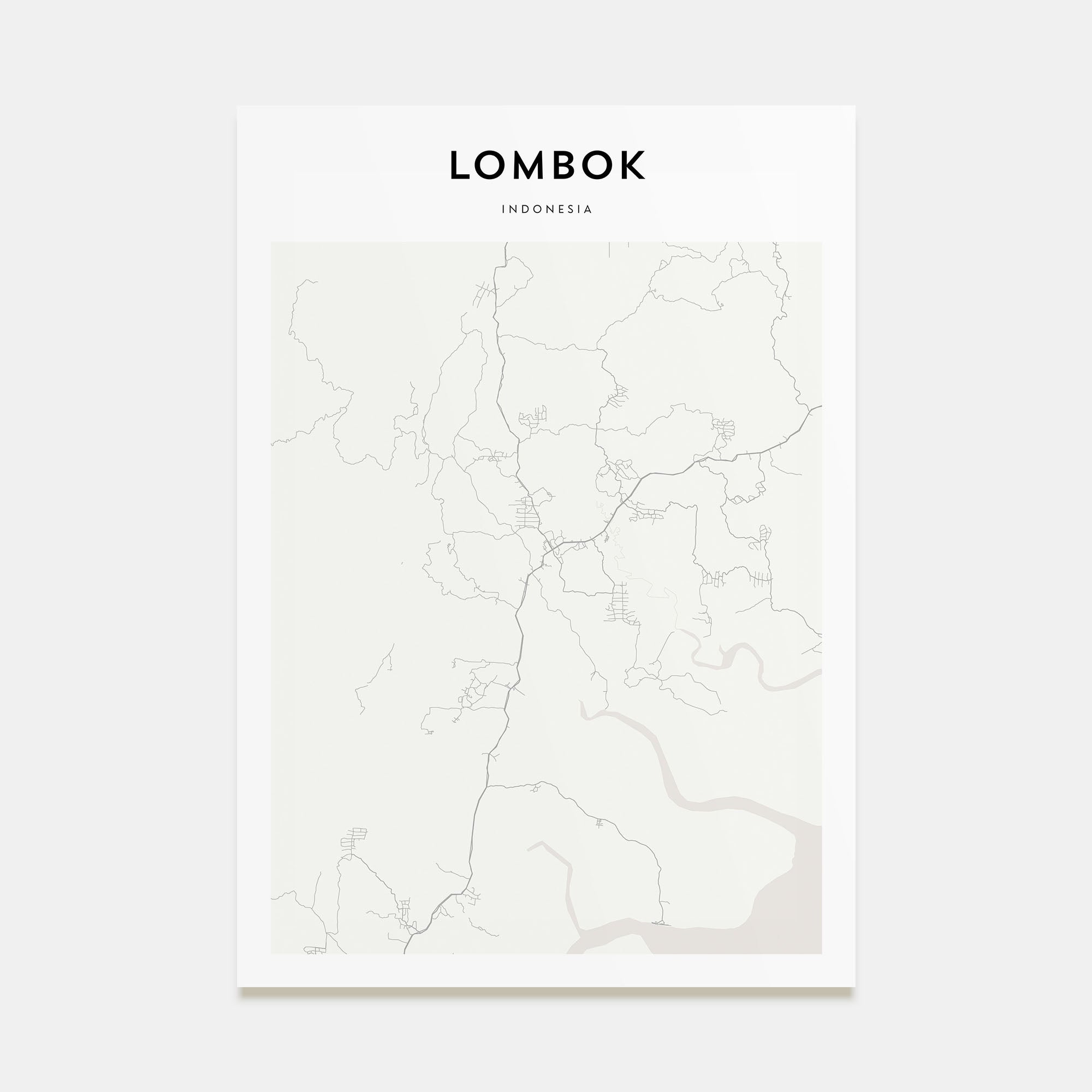 Lombok Map Portrait Poster