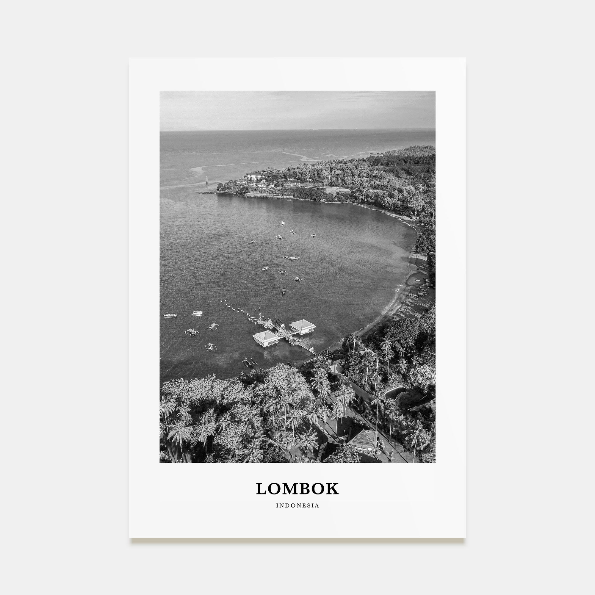 Lombok Portrait B&W Poster