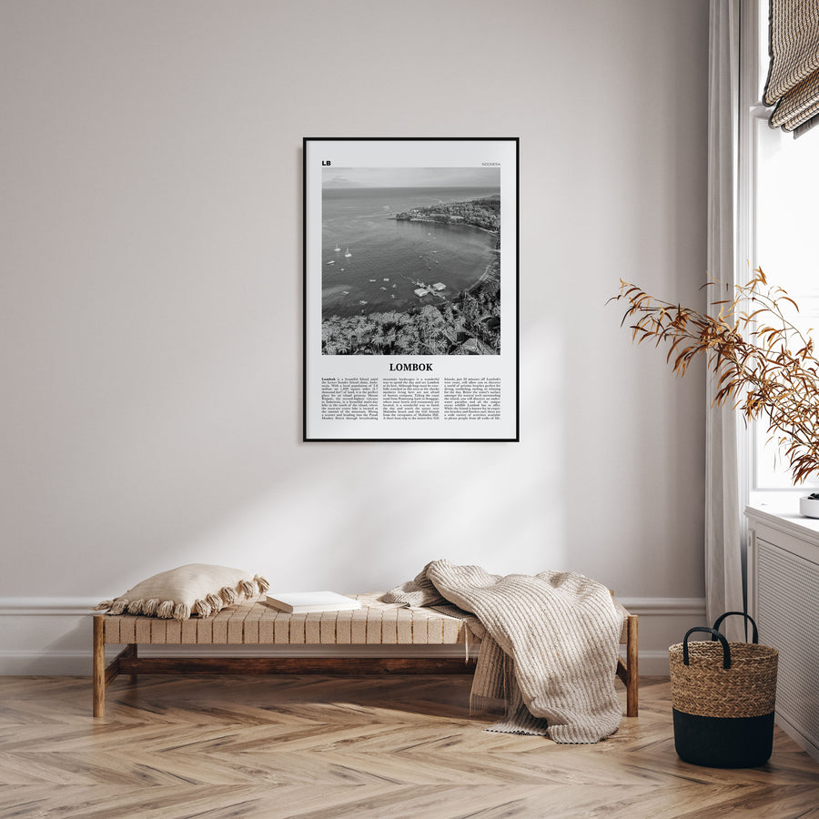 Lombok Travel B&W Poster