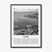 Lombok Print Black and White, Lombok Wall Art, Lombok Poster, Lombok Photo, Lombok Map, Indonesia