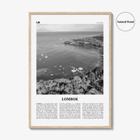 Lombok Print Black and White, Lombok Wall Art, Lombok Poster, Lombok Photo, Lombok Map, Indonesia